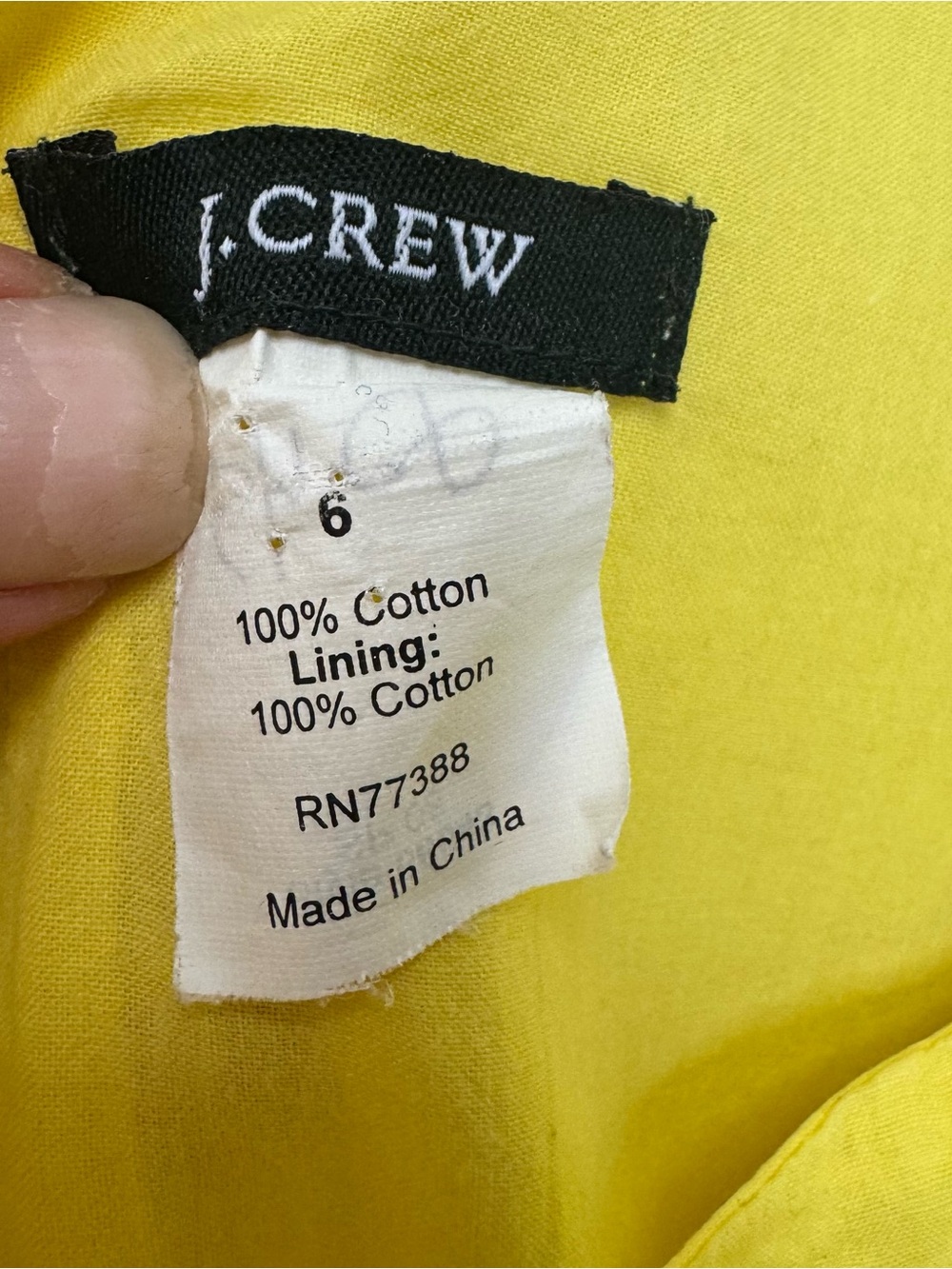 J Crew Sleeveless Yellow Cotton Sleeveless Fit and Flare Dress Size 6 - Picture 10 of 10